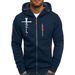 Men's Printed Hooded Sweatshirt – Lightweight Jacquard Pullover For Gym, Streetwear & Casual Layering (5 Colors, S-XXXL)_viptrois.com
