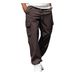 Men's Clothing Men's Jogging Casual Solid Color Drawstring Multi Pocket Straight Outdoor Workwear Trousers_viptrois.com