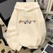 Cartoon Hooded Fleece Long Sleeved Sweatshirt With Trendy Temperament, Fashionable And Versatile Loose Top_viptrois.com