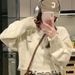 "Women's Cropped Knit Sweater With Distressed Details - Retro Oversized Pullover, Loose Boho Style, S-5XL (Beige)"_viptrois.com