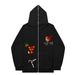 Hoodie Sweatshirt Gothic High Street Full Zipper Oversized Unisex Streetwear Y2 Jacket_viptrois.com