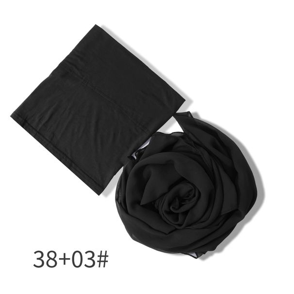 Elegant Pearl Chiffon Turban Set – Pleated Drawstring Hat & Matching Headscarf (Single Color Women's Headwear Combo)_viptrois.com