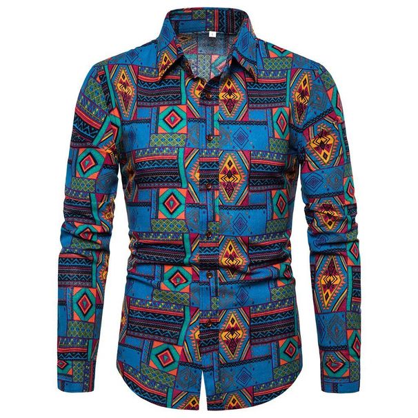 2026 Summer New Arrival Independent Station Men's Long Sleeve Foreign Trade Printed European Size Beach Floral_viptrois.com