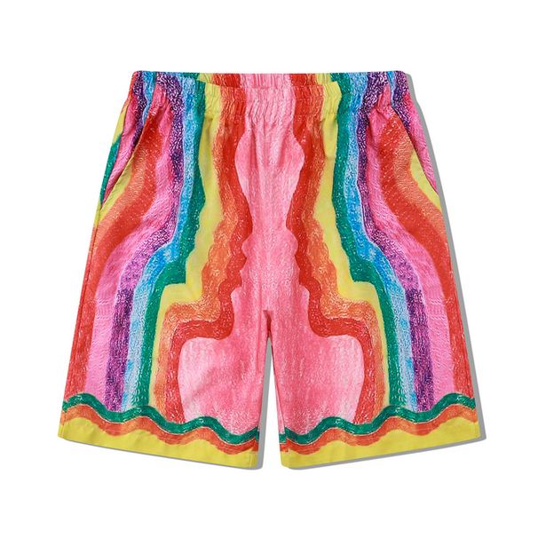 Men's Clothing Fashion Beach Casual Short Sleeve Suit Full Printed Rainbow Flower Shirt Hawaiian Cardigan Men Summer_viptrois.com