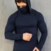 Men's Clothing Outdoor Sports High Elastic Quick Drying Cycling Training Tight High Collar Hooded Long Sleeved Sweatshirt_viptrois.com