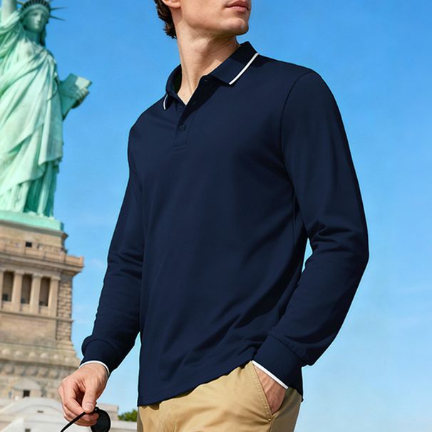 Men's Quick-Dry Polo Shirt – American Classic Jacquard Design For Golf & Casual Wear (S-3XL, 6 Colors)_viptrois.com