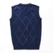 Men's Slim Fit V-Neck Knitted Vest, Wool Blend Casual Sweater Waistcoat For Autumn Winter_viptrois.com