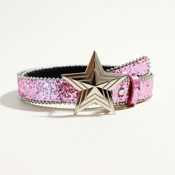 Snap Buckle Belt For Women Style Gold Belt Decoration Fashion Personality Sequin Jeans Belt Versatile Design_viptrois.com