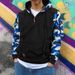 Men's Camo Color Block Zip-Up Hoodie With Kangaroo Pocket – Lightweight Fleece Lining, Relaxed Fit For Casual & Outdoor Wear (S-XXXL)_viptrois.com