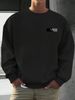 Autumn And Winter Men's Long Sleeved Round Neck Black Top Loose Casual Hoodie Hooded Hoodie_viptrois.com