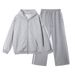 450GSM Heavyweight Hoodie & Jogger Set – Oversized Streetwear With Contrast Tape Trim (S-XXL, Eco Black/Heather Grey/Milky Beige)_viptrois.com