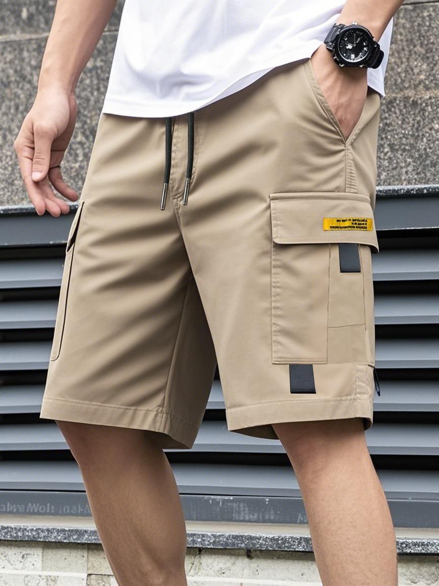 Men's Casual Shorts Loose Fit Five Point Pants Straight Leg Cargo Style Trendy Bottoms_viptrois.com