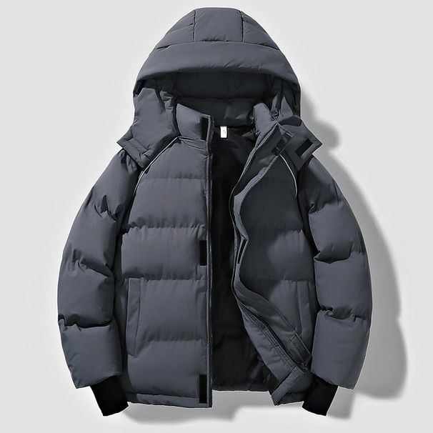 Unisex Water-Resistant Puffer Jacket – Oversized Winter Coat With Hood (Black/Deep Gray/Light Blue/Cream)_viptrois.com