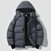 Unisex Water-Resistant Puffer Jacket – Oversized Winter Coat With Hood (Black/Deep Gray/Light Blue/Cream)_viptrois.com