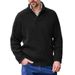 Loom Cross-Border European And American Fashion Solid Color Pullover Knit Long Sleeve Scissor Collar Loose Sweater Autumn_viptrois.com