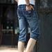 Men's Clothing Denim Shorts Men's Cropped Trousers 2022 Spring And Summer New Style Trend High Elastic Thin Straight Mid Length Trousers Wholesale_viptrois.com