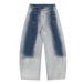 Men's Clothing Gradient Contrast Color Washed Ornament Jeans Scimitar Pants Men's American Loose Lazy Loose Feeling Wide Leg Trousers_viptrois.com