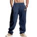 Men's Clothing Relaxed Fit Casual Beach Pants - Lightweight Breathable Linen-Like Straight Leg Trousers For Spring & Autumn (White, Black, Gray)_viptrois.com