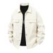 Men's Retro Style Corduroy Jacket - Slim Fit Turn-Down Collar Casual Blazer For Spring & Autumn (White, Black, Army Green, Caramel)_viptrois.com