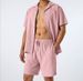 Summer Sports Short Sleeve Shorts Cotton Linen Loose Casual Men's Shirt Set_viptrois.com