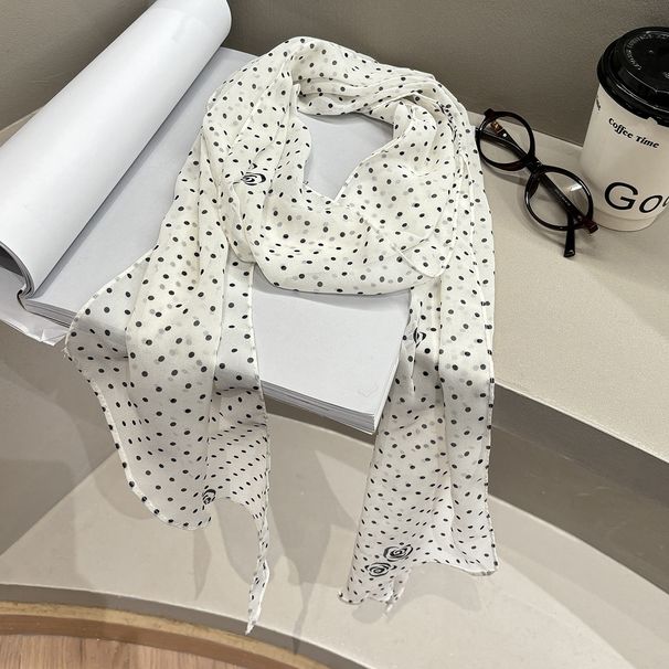 (Original) Mistakenly Thought To Be A Korean Drama Lead Spring Summer Multi-use Polka Dot Long Women's Neck Scarf_viptrois.com
