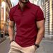 Men's Short Sleeve Solid Color Short Sleeve Daily Casual Lapel Casual Short Sleeve Button Down T-shirt Casual Top For Men_viptrois.com