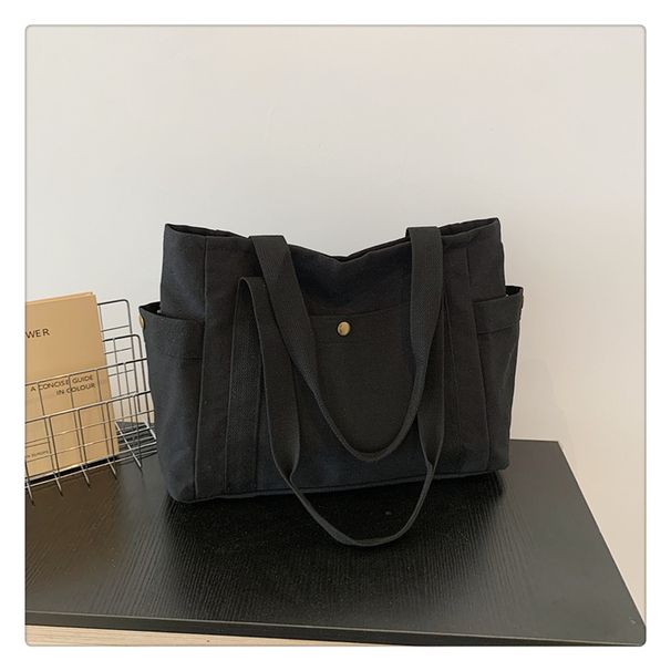 Women's Bags Canvas Bag Women Large Capacity Simple Versatile Handbag Tote Bag Shopping Bag Shoulder Bag_viptrois.com