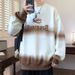 Loose Gradient Sweatshirt, Men's Round Neck Long Sleeved T-shirt, Youth Trendy Brand Printed Casual Top_viptrois.com