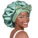 Oversized satin nightcap bow ribbon round hat beauty makeup hat female autumn and winter care headscarf hat_viptrois.com