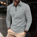 Pulse Cross-Border European And American Sports Casual Men's Waffle Long Sleeve Turn-Down Collar Polo Shirt Versatile_viptrois.com