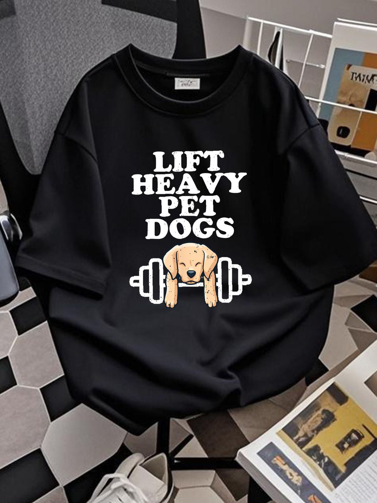 Lift Heavy Pet Dogs Funny Quote Weight Lifting Training Gift T Shirt Size S-5XL Soft Stylish Graphic Fashion Homme Designer Clothes Breathable_viptrois.com
