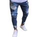 In-stock Cross-border New Model For European And Men's Slim-fit Jeans With Badges, American_viptrois.com