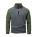 Men's Clothing Foreign Trade High Collar Fleece Jacket Men's Polar Fleece Sweater Autumn And Winter Color Matching Flannel Pullover Casual Jacket_viptrois.com
