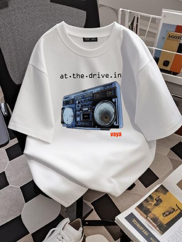 Vintage At The Drive In Vaya Album Cover Unisex Gold, Black Tshirt Coton S-5XL Soft Versatile Breathable Streetwear Designer Clothes Stretched_viptrois.com