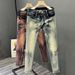 Men's Clothing High End Personality Tie Dye Jeans Men's Fashion Brand Spring And Autumn New Elastic Slim Fit Casual Trousers Trend_viptrois.com