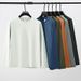 Thermotem Thermal Lyocell Cotton Long Sleeve Sweatshirt Solid Color Crew Neck T-Shirt Sports Casual Top Men's Outdoor_viptrois.com