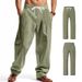 Men's Clothing American New Linen Men's Casual Pants Summer Thin Style Simple High Street Wide Leg Overalls Men's Style_viptrois.com