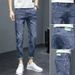 Men's Clothing Summer Trendy Casual Jeans For Men Spring And Autumn Slim Feet 2024 New Slim Thin Nine Point Stretch Pants For Men_viptrois.com