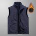 Men's Thickened Reversible Fleece Winter Warm Sleeveless Stand Collar Outdoor Casual Vest_viptrois.com