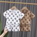 Mother & Kids Children's boy and girl baby suits 2024 Korean version boys' stylish printed suits two-piece suits for small and medium children_viptrois.com