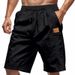 Men's Solid Color Linen Shorts Large Size Breathable Summer Beach Sports Leisure Loose Fit_viptrois.com