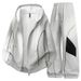 Youth Trendy Hooded Sweatshirt & Jogger Set For Men - Casual Loose Fit Sportswear For Spring & Autumn (Black/Heather Grey/Navy Blue)_viptrois.com