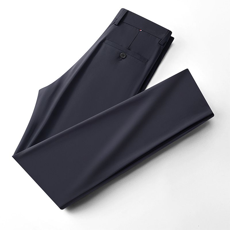 Men's Lightweight Stretch Dress Pants - Cool Comfort, Wrinkle-Free & Quick-Dry For Business Casual Wear (Navy, Khaki, Black, Gray)_viptrois.com