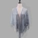 Lace Shawl Scarf - Floral Triangle Wedding Veil For Bride & Bridesmaids (Elegant Banquet Accessory)_viptrois.com