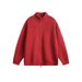 Men's Stand Collar Zip-Up Knit Cardigan – Slim Fit Winter Sweater (Black/Red/Grey/Apricot, M-3XL)_viptrois.com