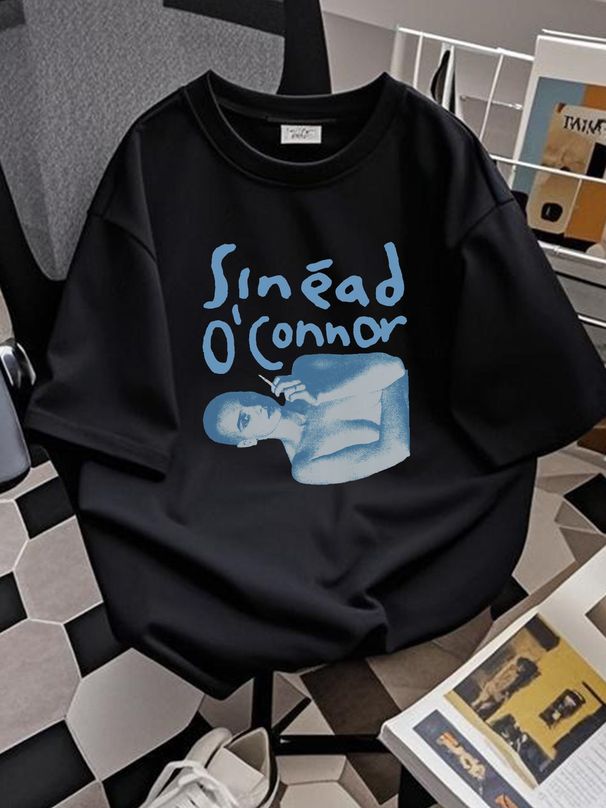 VTG Sinead O Connor Smoking WHITE T-shirt Short Sleeve All Sizes S-5Xl 1F1121 Casual Summer Stylish Unisex Homme Top For Everyday Wear Fashion_viptrois.com