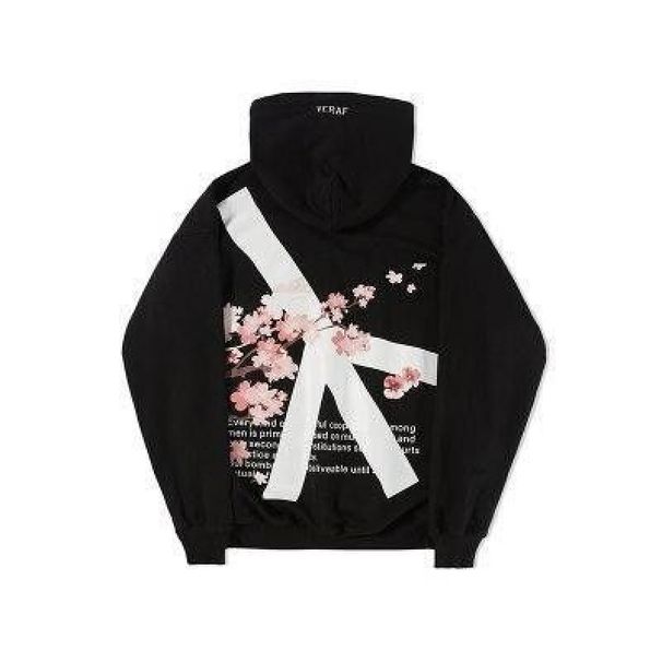Men's Clothing Trendy Fashion Elements New Personality Hoodie European And American Cherry Blossom Pattern Painted Couple Sweater Classic_viptrois.com