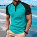 Men's Clothing Summer Fast Sale T Shirt Men's Button Henley Collar Sports Polo Shirt_viptrois.com