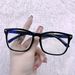 New Color Changing Blue Light Radiation Protection Flat Glasses Rivet Square Frame Flat Glasses Big Face Slim Men And Women_viptrois.com