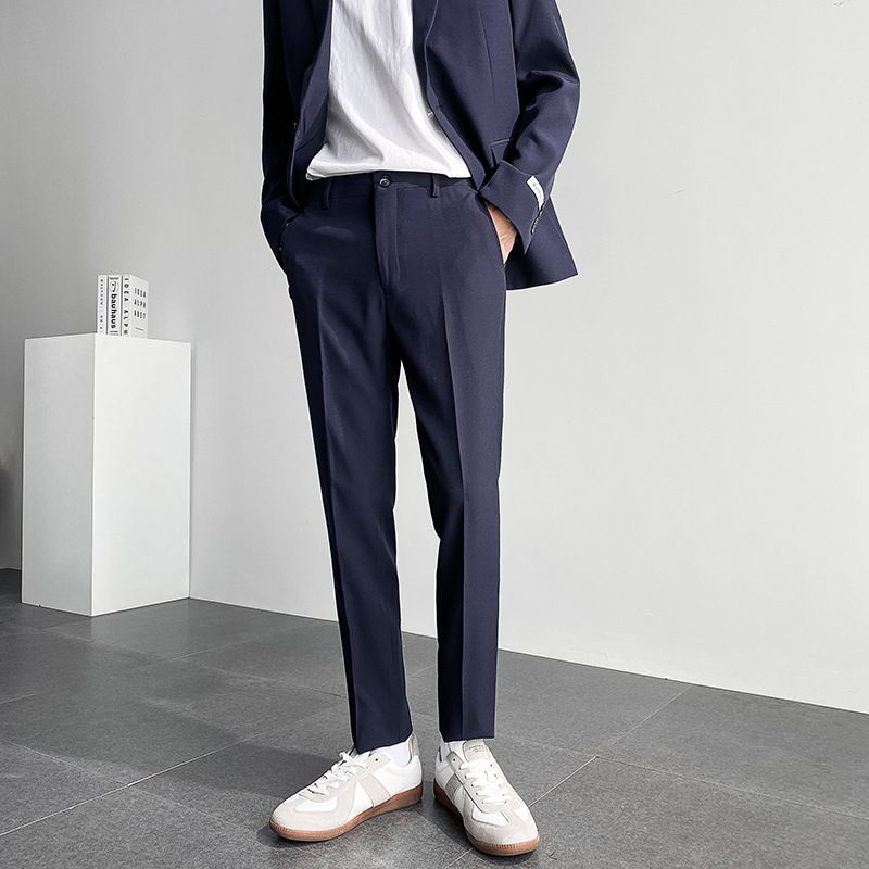 Men's Autumn Dress Trousers Straight Leg Loose Fit Flowing British Professional Slim Business Style_viptrois.com
